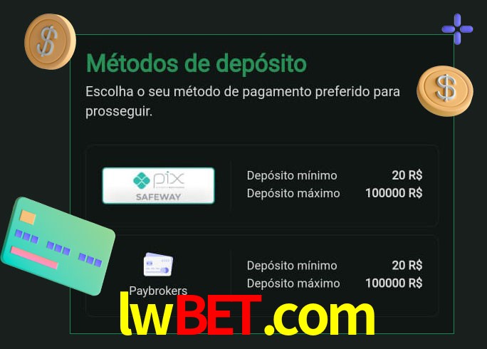 O cassino lwbet.com oferece uma grande variedade de métodos de pagamento